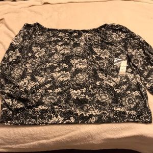 Brand new black and cream floral top